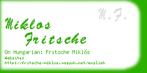 miklos fritsche business card